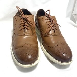 Cole Haan Zerogrand Brown Leather Wingtip Oxfords